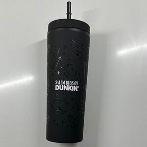 Limited Edition Salem Runs on Dunkin' Black Tumbler with Straw